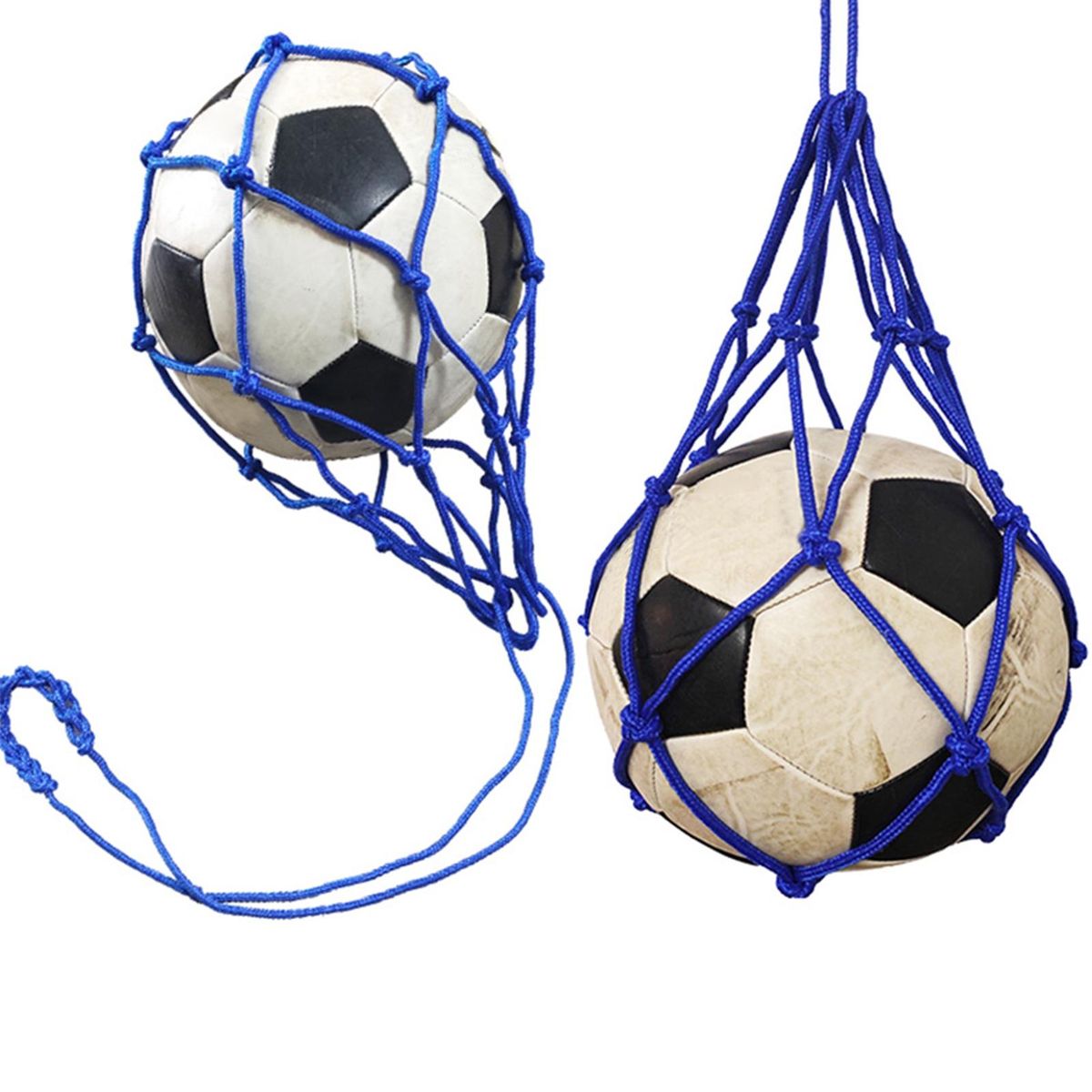 Football Training Mesh Bag Soccer Kick Trainer Solo Practice for Youth Blue
