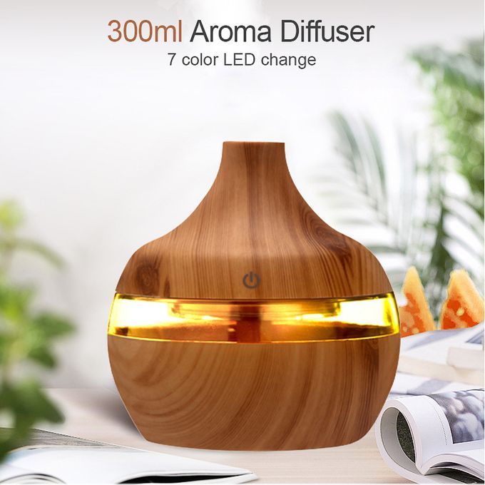 300ML USB Air Humidifier Electric Aroma Diffuser Mist Wood Oil Aromatherapy For Car Home Office