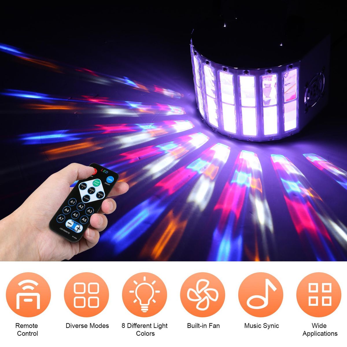 Neoglint 100-240 V 24W RGBW LEDs 7 Channel Dmx 512 Voice-activated Voice-control Automatic Control LEDs Projector DJ Home KTV Disco Stage Lighting Lights