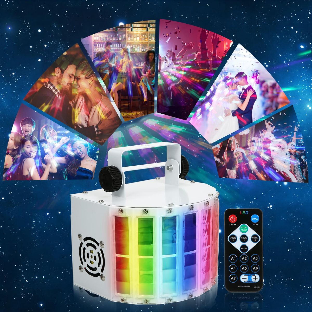 Neoglint 100-240 V 24W RGBW LEDs 7 Channel Dmx 512 Voice-activated Voice-control Automatic Control LEDs Projector DJ Home KTV Disco Stage Lighting Lights