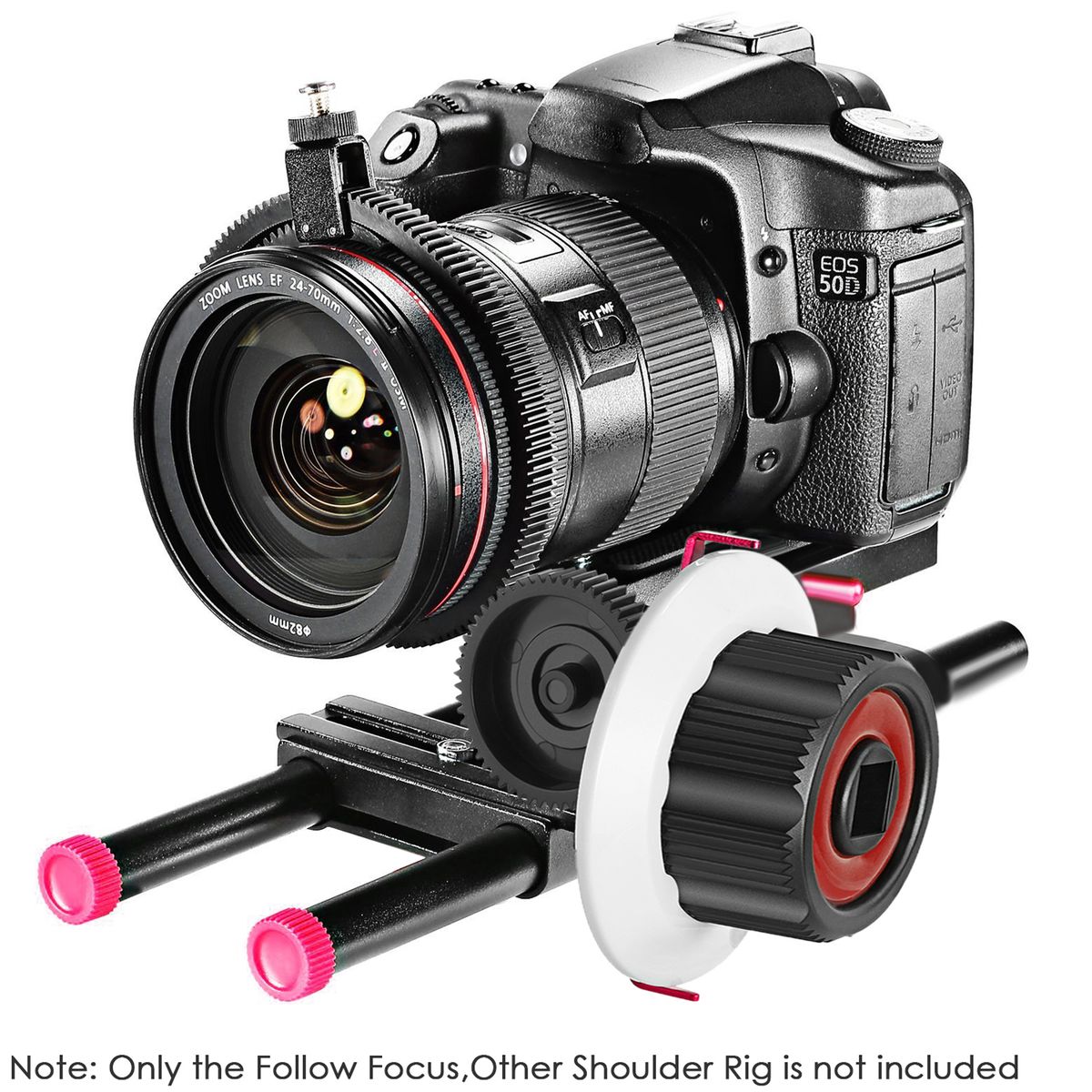 Follow Focus With Gear Ring Belt For Canon Nikon Sony And Other DSLR Camera Camcorder DV Video Fits 15mm Rod Film Making System,Shoulder Support,Stabilizer,Movie Rig(Red+Black)
