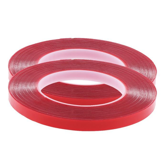 2x Double Sided Tape, PET Acrylic Adhesive Sticker Red Tape Heavy Duty