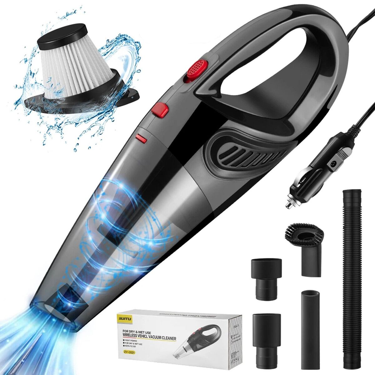 Portable Car Vacuum Cleaner Wet&Dry Handheld Strong Suctio