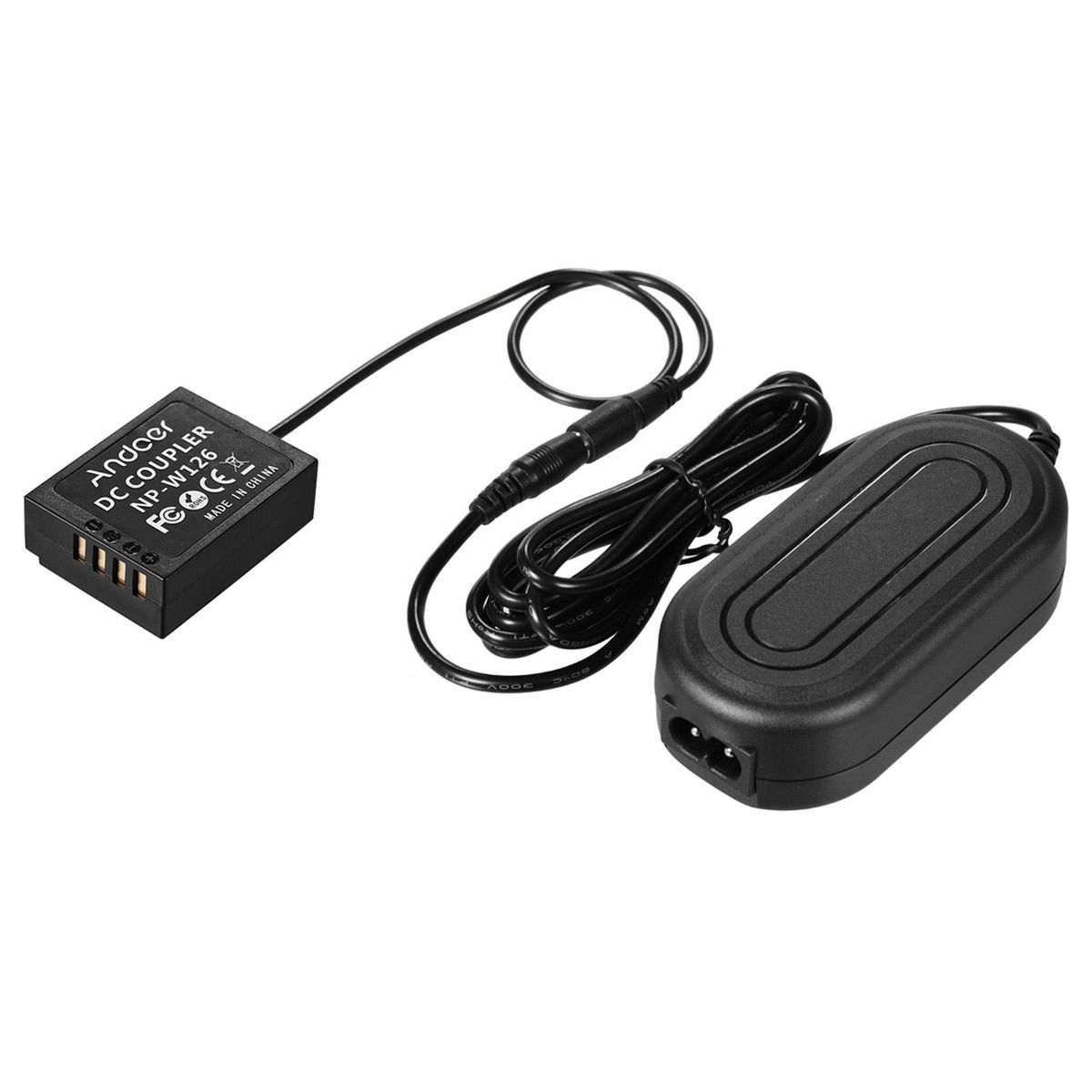 Andoer NP-W126 Dummy Battery Coupler + AC Power Adapter Compatible with Fuji Cameras X-A1/X-A2/X-A3/X-E1/X-E2/X-M1/X-Pro/X-T1/X-T2/X-T10/HS33EXR/HS35EXR/HS50EXR