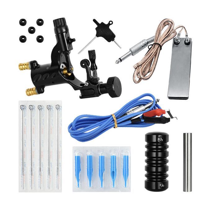 Machine Gun Needles Foot Pedal Cord Set Complete Tattoo Black