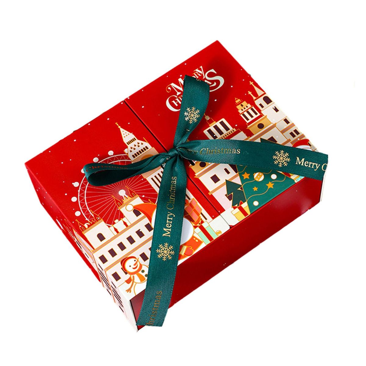 Bright Gift Box Double Door Festive Gift Box Elegant for Party Red