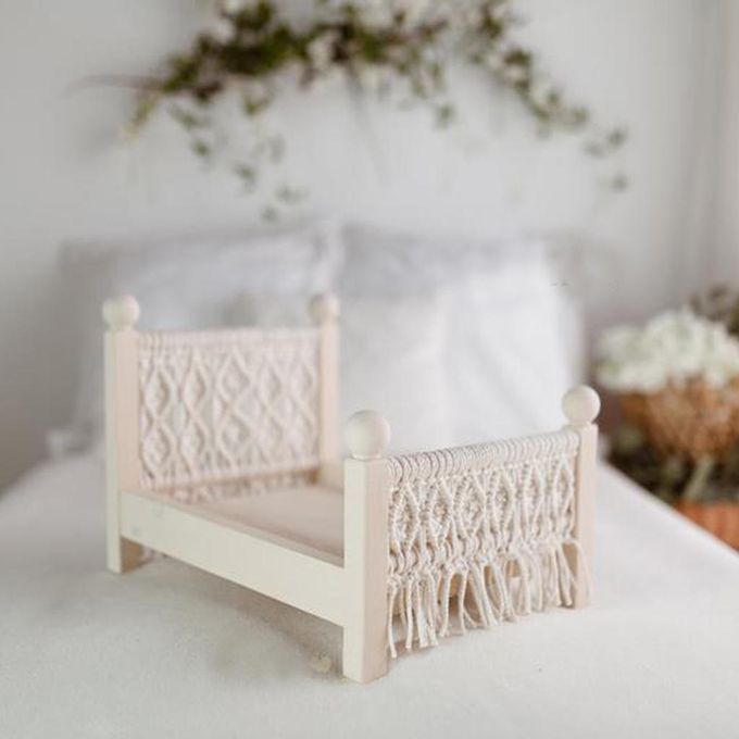 Props Baby Crib White Detachable Mini Bed Hanmade Furniture For Studio