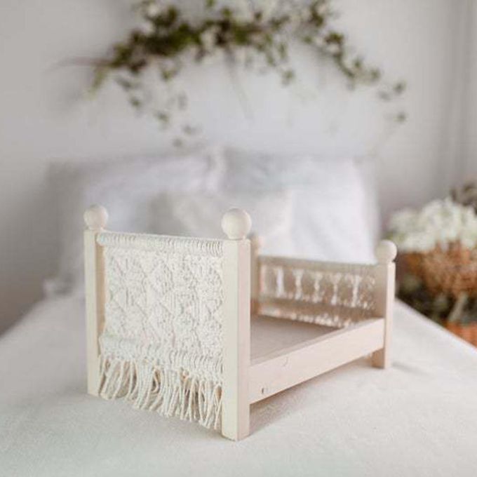 Props Baby Crib White Detachable Mini Bed Hanmade Furniture For Studio
