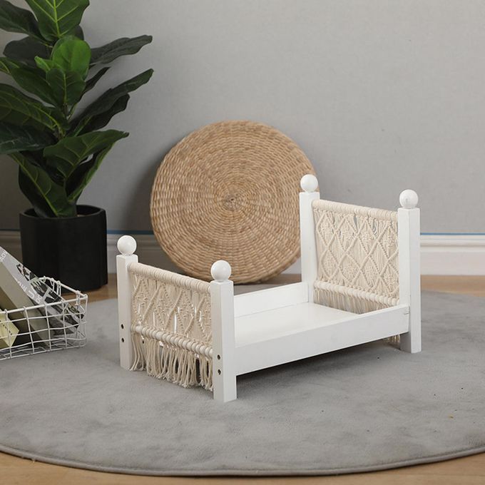 Props Baby Crib White Detachable Mini Bed Hanmade Furniture For Studio