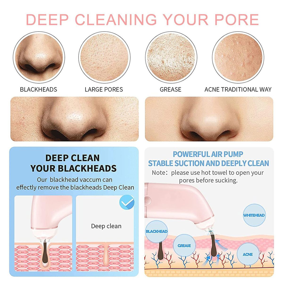 Blackhead Remover Electric Pore Cleaner Home Use Facial