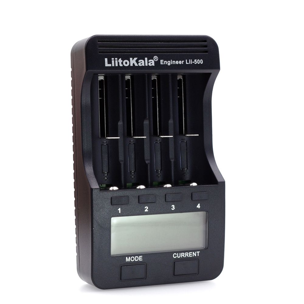 Lii-500 4 Slots Smart Intelligent Battery Charger For 3.7V Li-ion/ 1.2V Ni-MH Cylindrical 18650/26650/14500/21700/AA/AAA Rechargeable Battery LCD Display