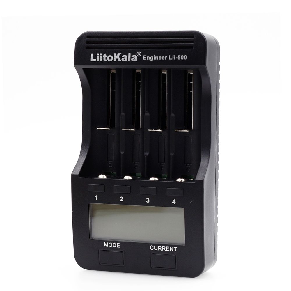 Lii-500 4 Slots Smart Intelligent Battery Charger For 3.7V Li-ion/ 1.2V Ni-MH Cylindrical 18650/26650/14500/21700/AA/AAA Rechargeable Battery LCD Display