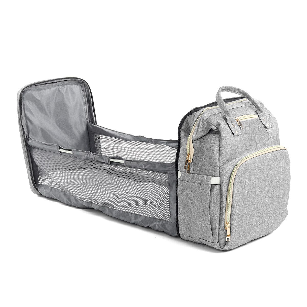 Multifunctional Foldable Baby Sleep Infant Bed Bag Travel Crib Portable Diaper Light Grey