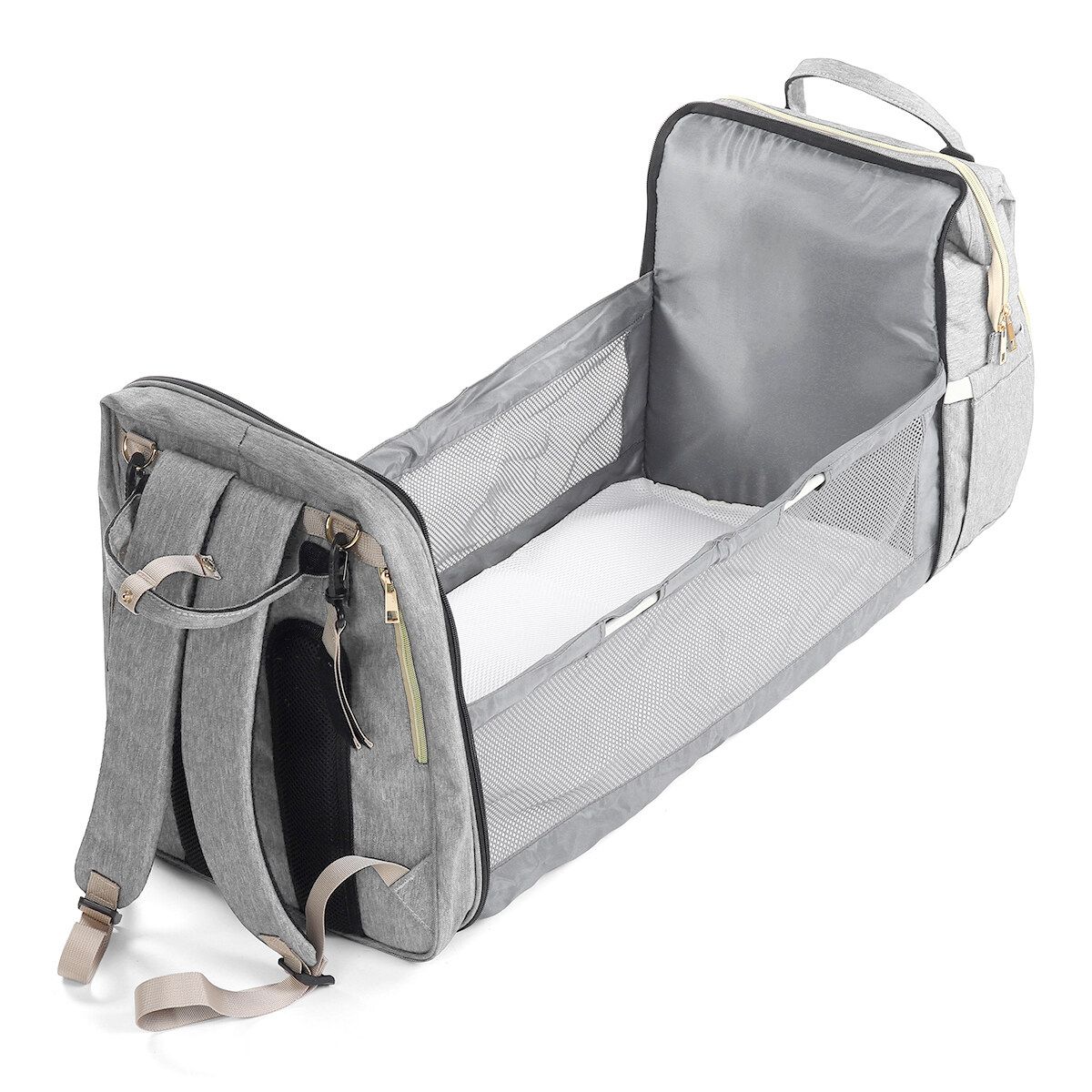 Multifunctional Foldable Baby Sleep Infant Bed Bag Travel Crib Portable Diaper Light Grey