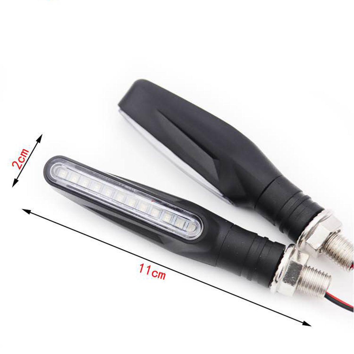 2Pcs Motorcycle LED Turn Signal Lights, Universal Running