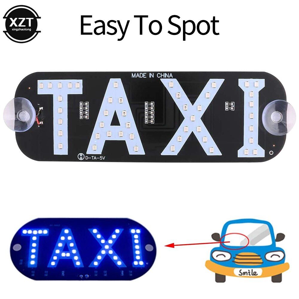 12V LED Cari Cab Indicator Energy Saving Long Life Lamp Windscreen Sign Windshield Light Lamp USB