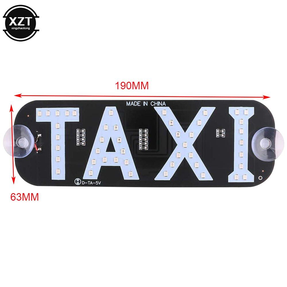 12V LED Cari Cab Indicator Energy Saving Long Life Lamp Windscreen Sign Windshield Light Lamp USB