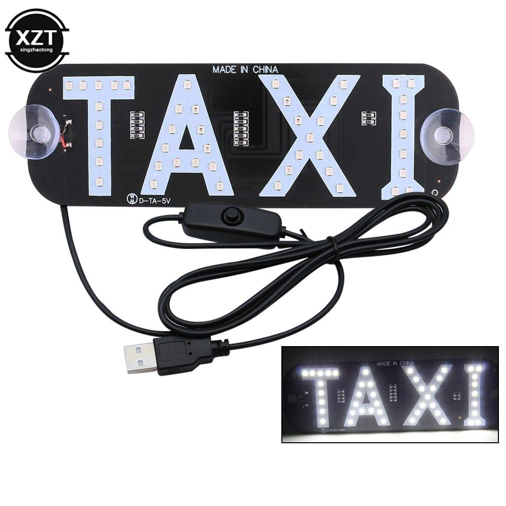 12V LED Cari Cab Indicator Energy Saving Long Life Lamp Windscreen Sign Windshield Light Lamp USB