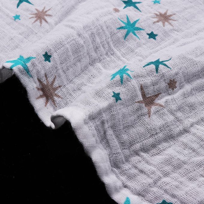 Soft Muslin Baby Swaddling Blanket Newborn Infant Cotton Blue Star