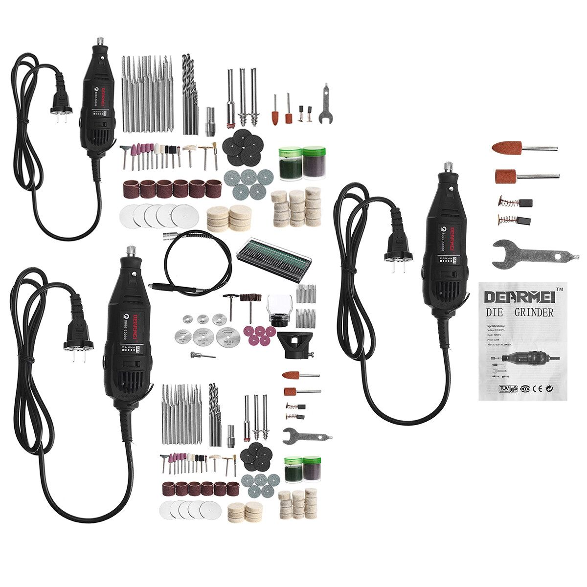 110V Rotary Machine DIY Wood Electric Grinder Tool Kit Set Carving Milling US Standard Set 1