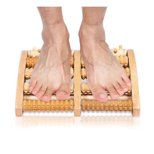 Wooden Dual Foot Massager Roller Pain Relief