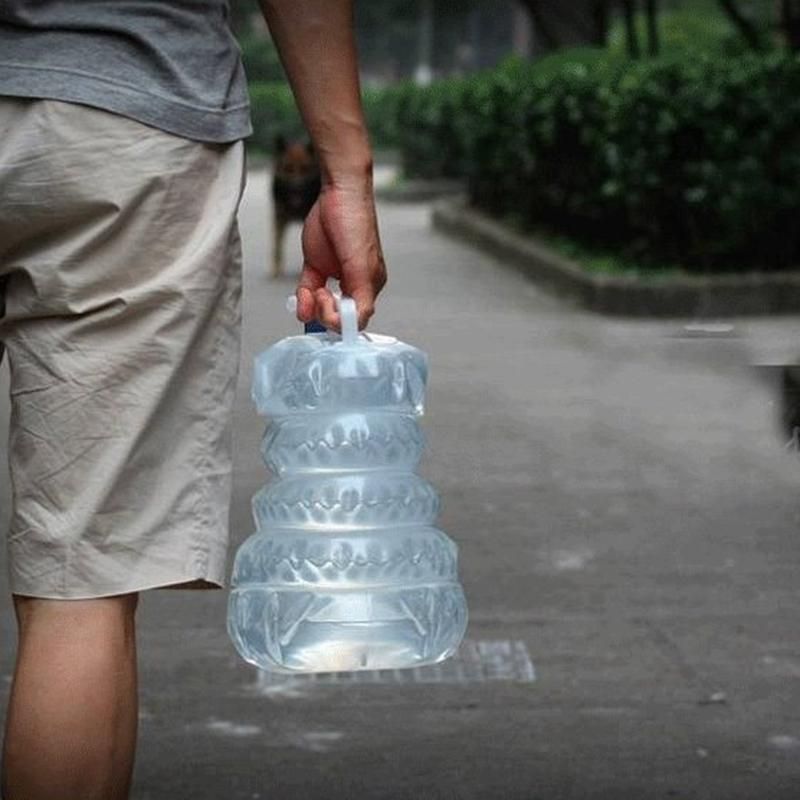 2 Pcs Folding the Water Tank, Camping, Folding Two 5 Liter Containers Into a Flat Shape When Traveling, Easy to Store