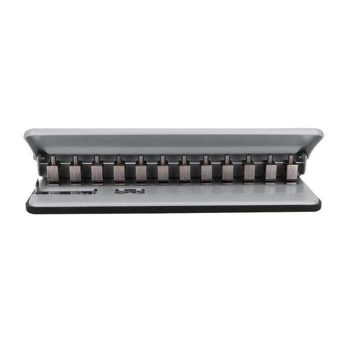 Desktop Hole Puncher Home Office 12 Hole Punch 6Sheet Capacity Gray