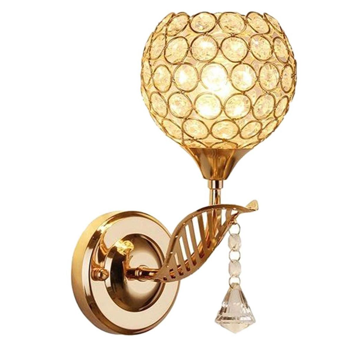 Crystal Wall Sconces Bedroom Wall Lamp Round Modern Bedside Wall Lights Dining Room Hallway Light Fixture with E27 Socket (Bulb NOT included)