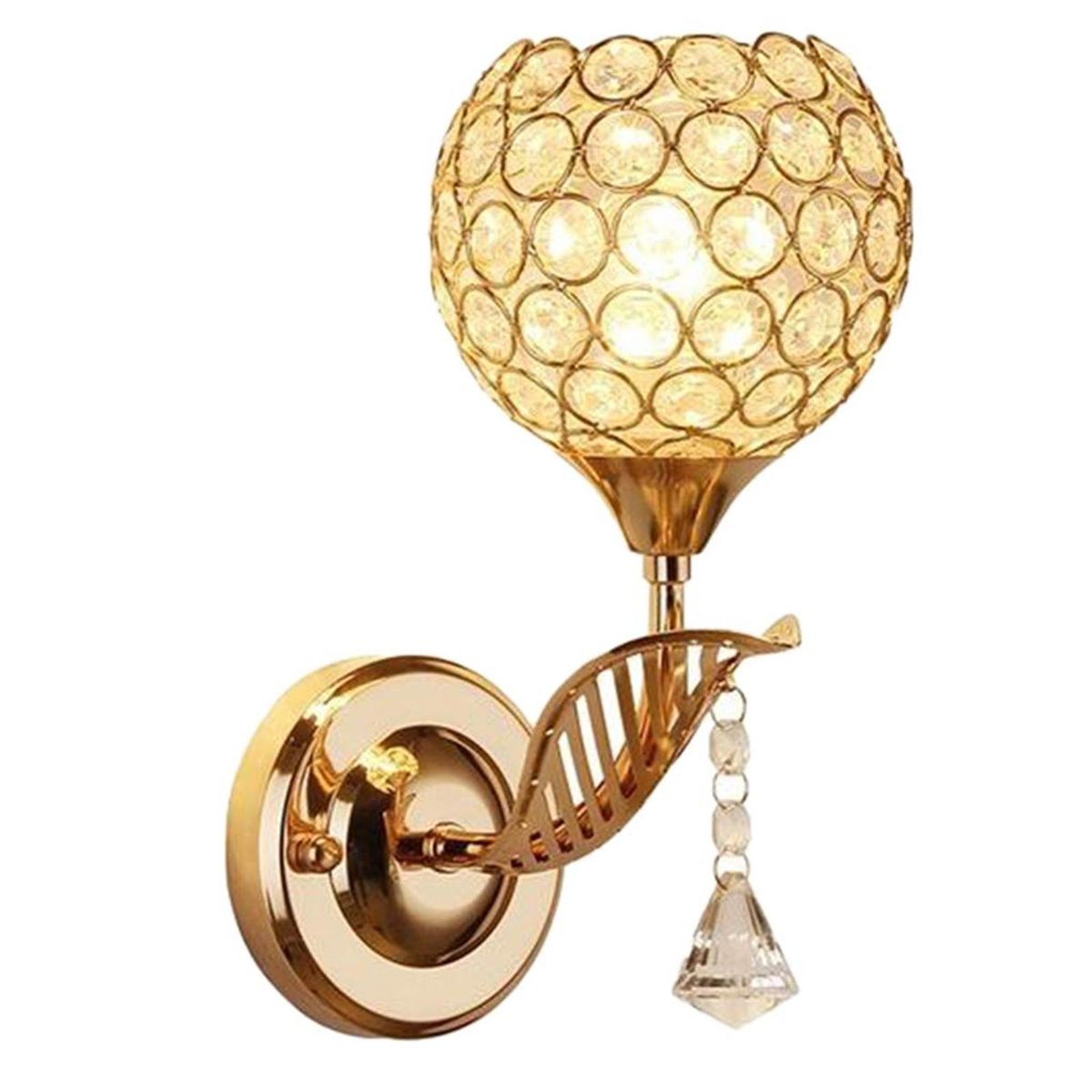 Crystal Wall Sconces Bedroom Wall Lamp Round Modern Bedside Wall Lights Dining Room Hallway Light Fixture with E27 Socket (Bulb NOT included)