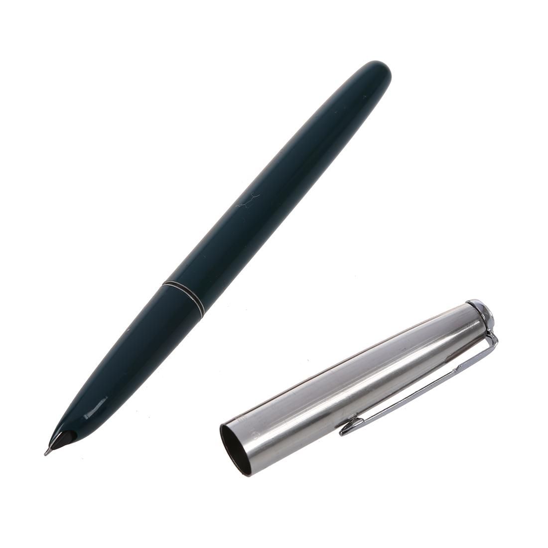 616 Fountain Pen Hooded Silver Nib Green Barrel Small