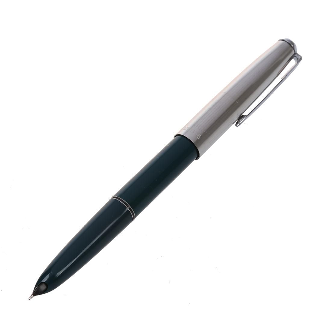 616 Fountain Pen Hooded Silver Nib Green Barrel Small
