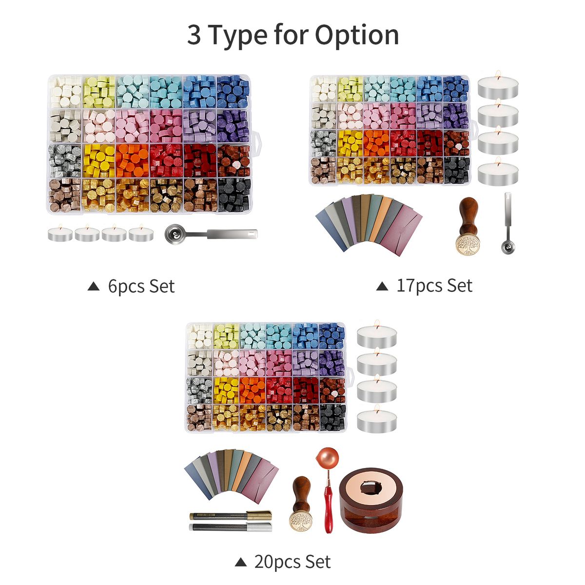 Wax Seal Kit 600pcs Sealing Wax Beads With 1pc Wax Melting