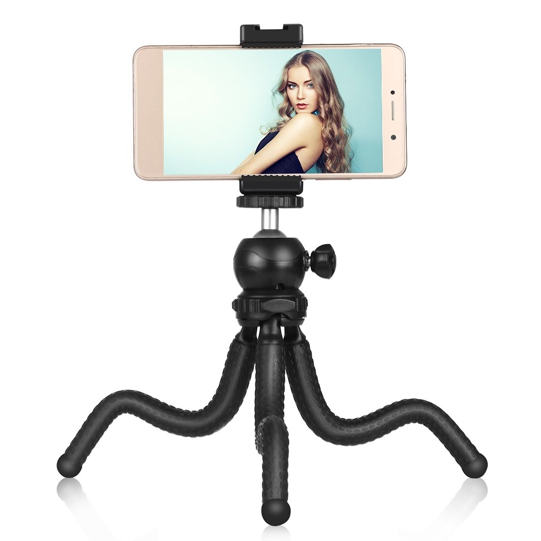 PULUZ Mini Octopus Flexible Tripod Holder With Ball Head & Phone Clamp + Tripod Mount Adapter & Long Screw For SLR Cameras, GoPro, Cellphone, Size: 25cmx4.5cm
