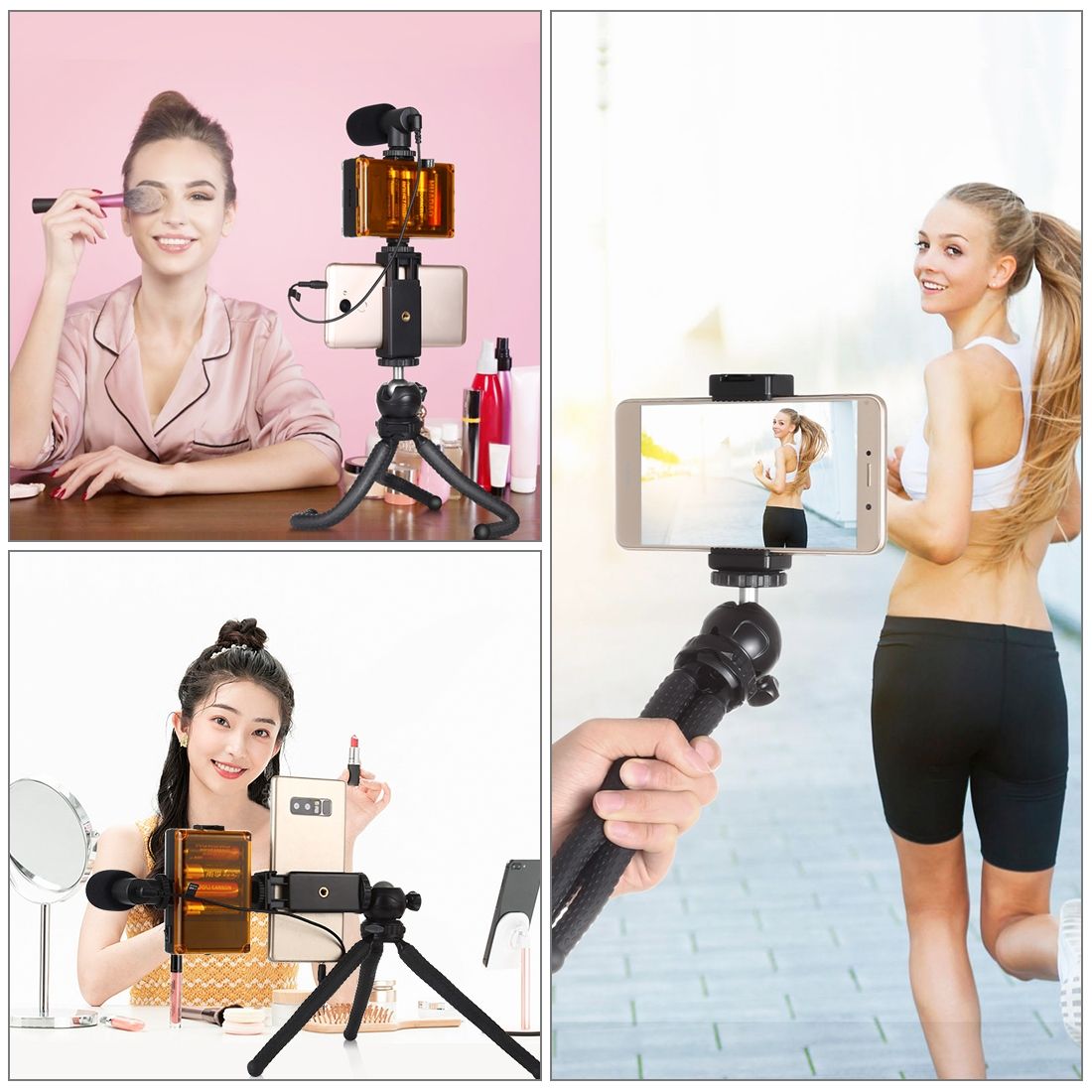 PULUZ Mini Octopus Flexible Tripod Holder With Ball Head & Phone Clamp + Tripod Mount Adapter & Long Screw For SLR Cameras, GoPro, Cellphone, Size: 25cmx4.5cm