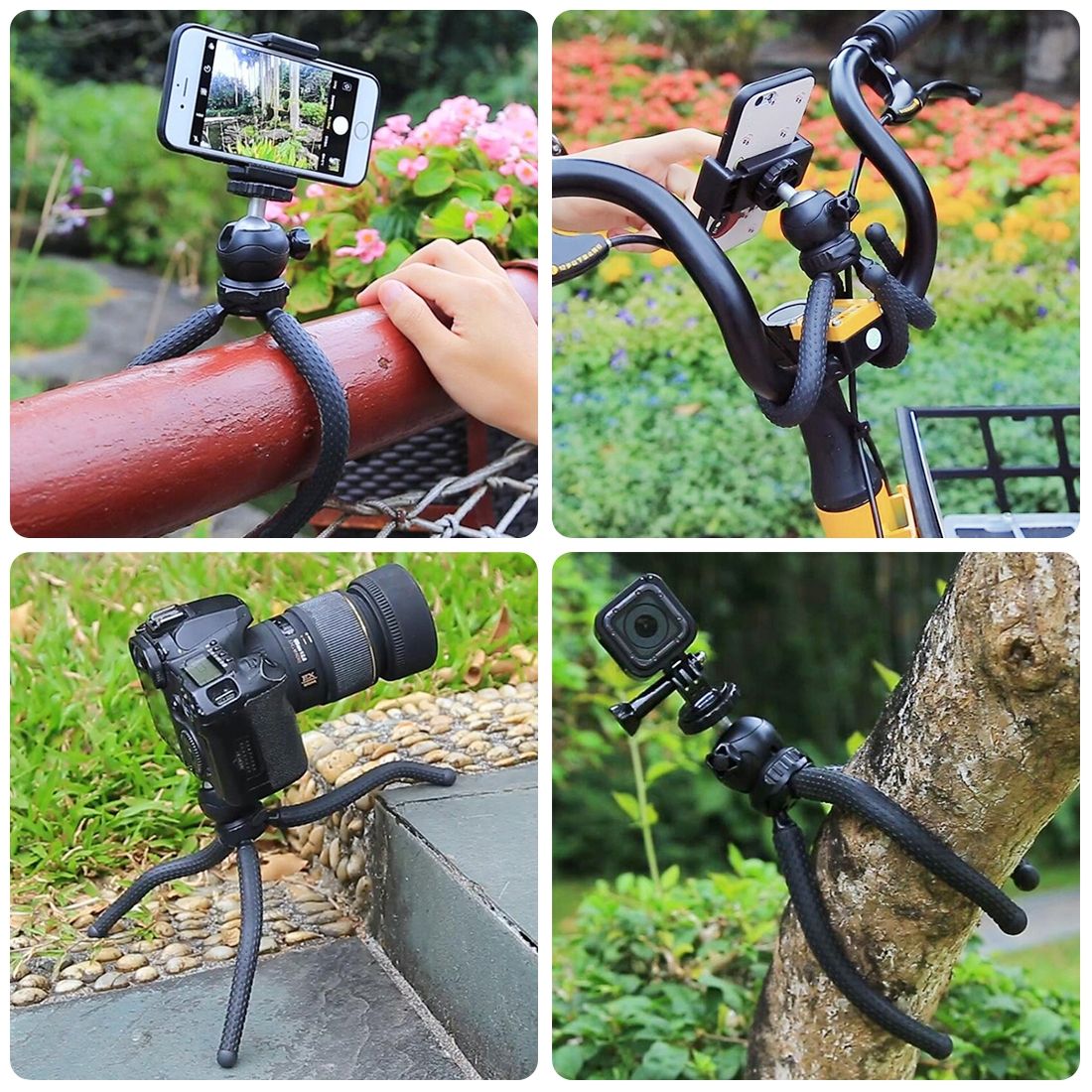 PULUZ Mini Octopus Flexible Tripod Holder With Ball Head & Phone Clamp + Tripod Mount Adapter & Long Screw For SLR Cameras, GoPro, Cellphone, Size: 25cmx4.5cm