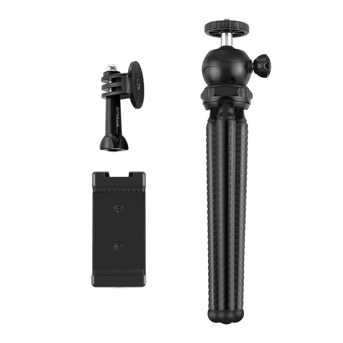 PULUZ Mini Octopus Flexible Tripod Holder With Ball Head & Phone Clamp + Tripod Mount Adapter & Long Screw For SLR Cameras, GoPro, Cellphone, Size: 25cmx4.5cm