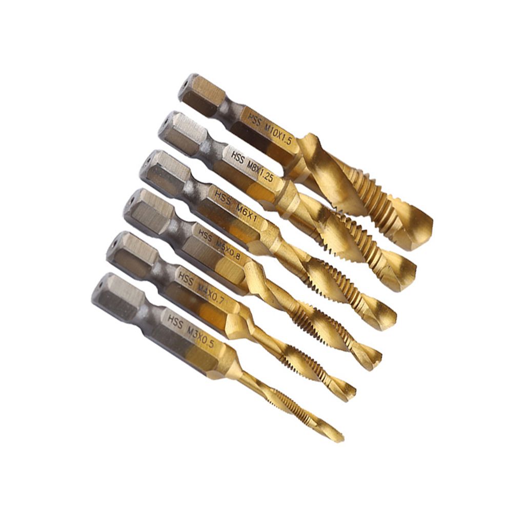 Shank Spiral Flute Tap Chamfer Thread Drilling Bit Compound Screw