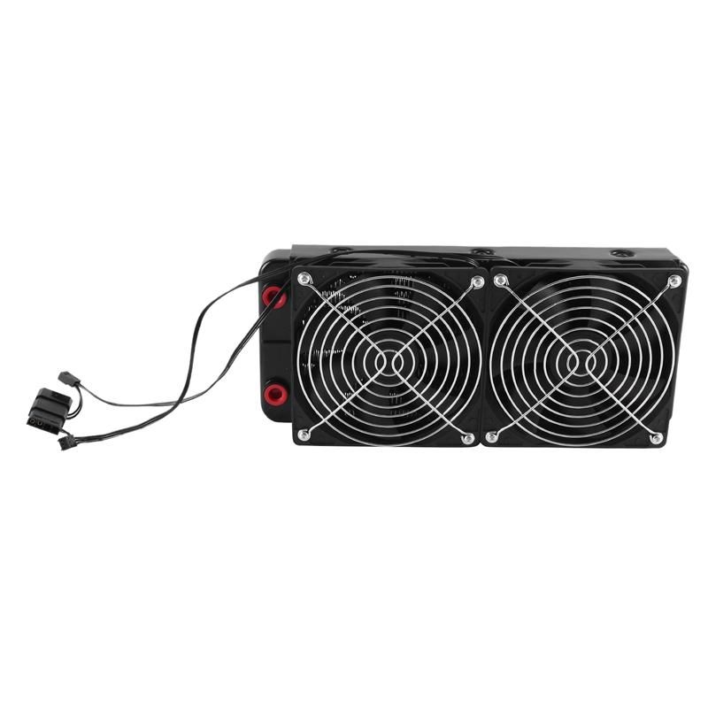 Aluminum 2 Fans 240mm 10 Pipe Water Cooling Cooler Computer