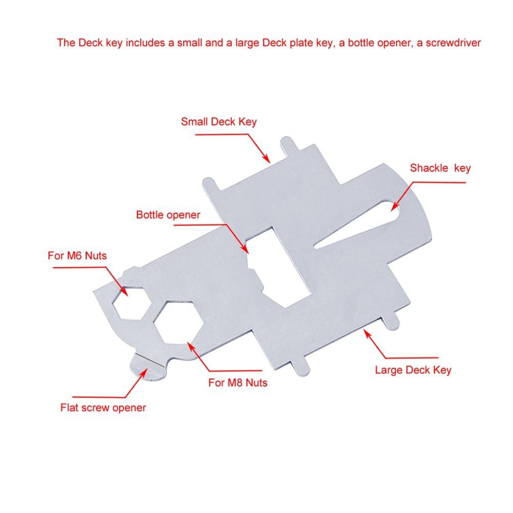 Stainless Steel 316 Boat Deck Key Shackle Key Bottle Opener