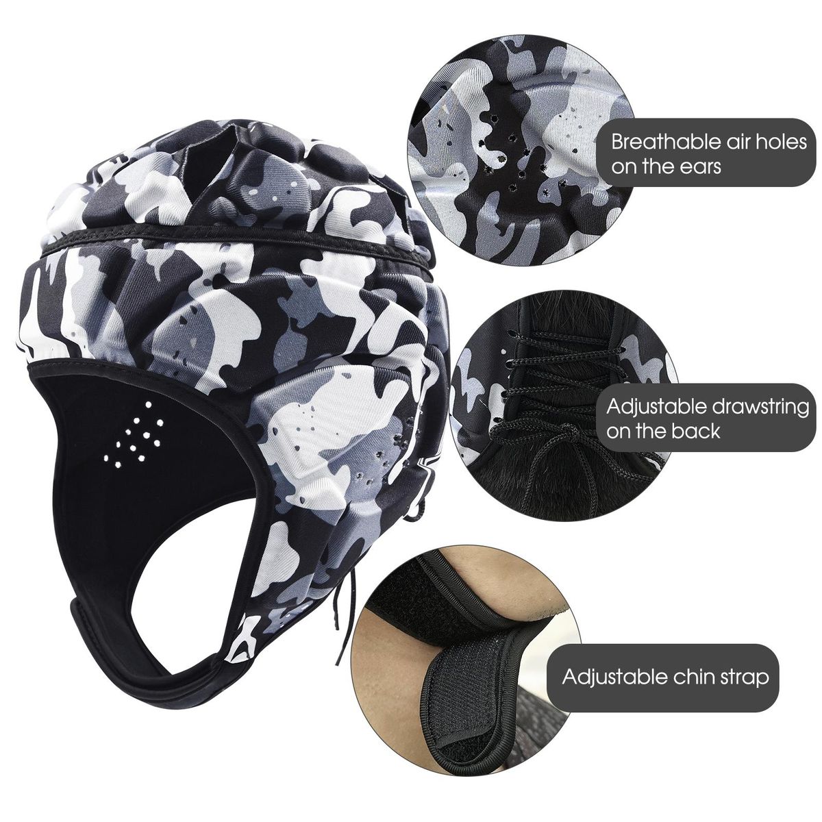 Adjustable Goalkeeper Helmet Sports Football Soccer Rugby Goalie Helmet Head Guard