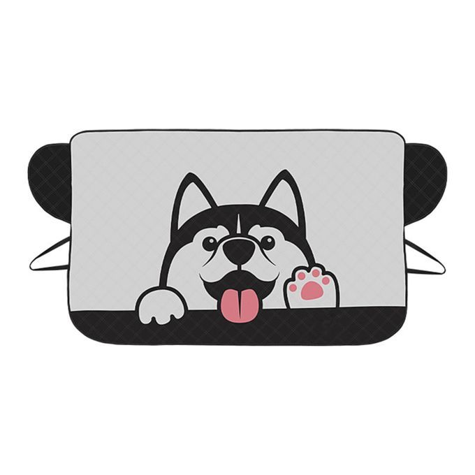 Sun Visor Security Design Thermolytic Cute Husky Car-Grey