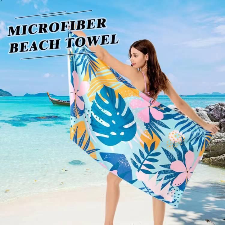Printed Beach Towel Customized for Double-Sided Velvet Foreign Trade Beach Towel Swimming Quick-Drying Beach Bath Towel