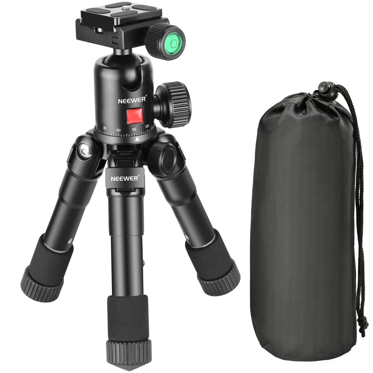 20 Inches/50 Centimeters Portable Compact Desktop Macro Mini Tripod With 360 Degree Ball Head,1/4 Inches Quick Release Plate, Bag For DSLR Camera, Video Camcorder Up To 11 Pounds/5 Kilograms