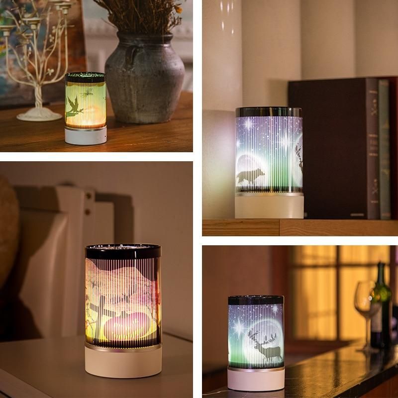 LED night light walking animation rotating starry sky projector night light USB charging with remote control projection light