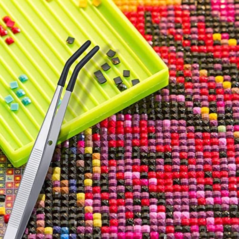 4 Pieces Tweezers Set with Rubber Tips Tweezers PVC Coated T
