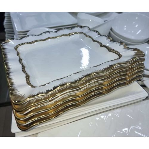 Exotic Flat White Porcelain Dinner Plate- 6 Pcs