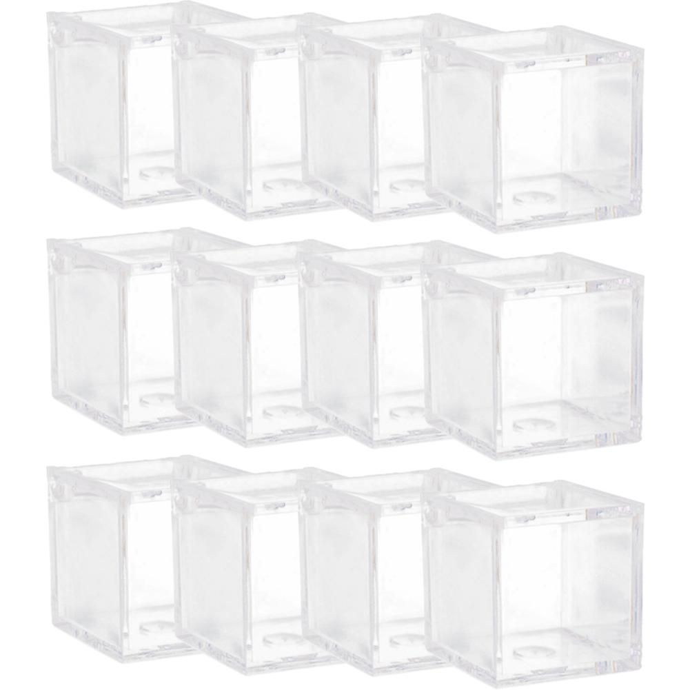 12Pcs High Transparent Food Grade Square Clamshell Box Baby