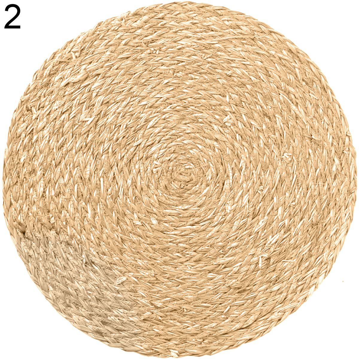 Corn Water Grass Handmade Weave Round Coaster Pad Mat-2#