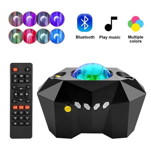 Laser Aurora Galaxy Starry Sky Projector Colorful Led Music Moon Nebula Projection Bedroom Decoration Atmospher Night Light New