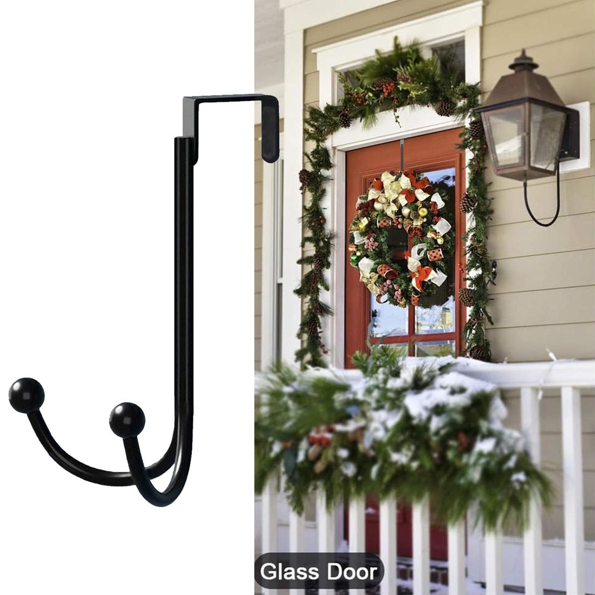 Scratch-free Wreath Hook for Doors 3-in-1 Metal Hooks Over Door